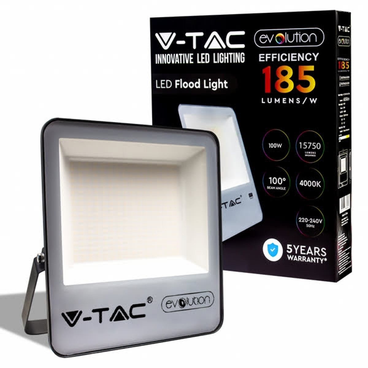 V-Tac Evolution VT-100185 Faro LED da Esterno Nero 100W 157 Lm/W - SKU 20453