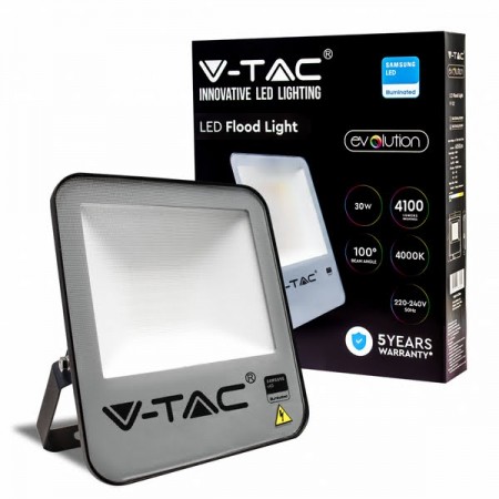 V-Tac Evolution VT-32 Faro LED da Esterno Nero 30W 137 Lm/W - SKU 20402 | 20403