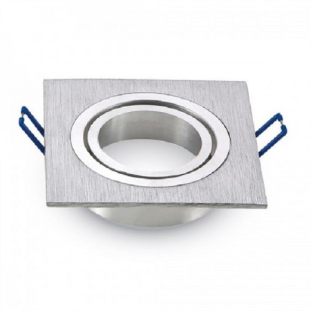 VT-782 Portafaretto da Incasso Orientabile QUADRATO Alluminio Satinato - SKU 3606