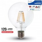 V-Tac PRO VT-286 Lampadina LED E27 Filamento Globo G95 6W CHIP SAMSUNG - SKU 294