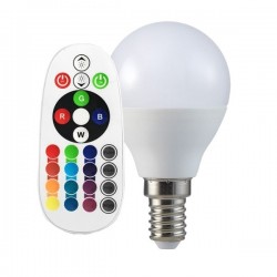 V-Tac VT-2234 Lampadina LED E14 Mini-Bulbo 3.5W RGB+W con Telecomando - SKU 2775 | 2776 | 2777