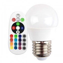 V-Tac VT-2224 Lampadina LED E27 Mini-Bulbo 3.5W RGB+W con Telecomando - SKU 2772 | 2773 | 2774