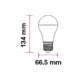 Dimensioni V-Tac VT-2015 Lampadina LED Classic Bulbo E27 15W - SKU 4453 | 4454 | 4455