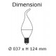 Dimensioni V-Tac VT-1818TP Lampadina LED Fiamma E14 4W