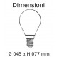 Dimensioni V-Tac VT-1996D Lampadina LED Filamento Mini-Bulbo E14 4W Dimmerabile
